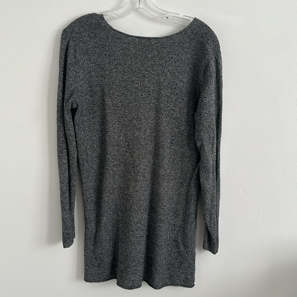 Old Navy Tunic Sweater Medium Black White Speckled - Picture 2 of 3